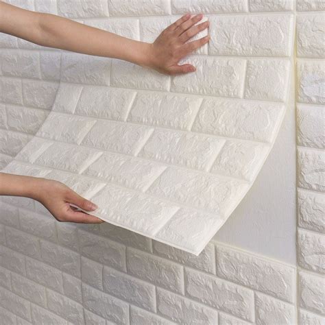 white textured peel and stick wallpaper|white brick removable wallpaper.